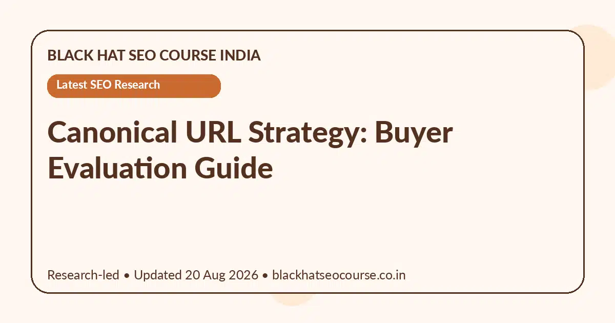 Canonical URL Strategy: Buyer Evaluation Guide Canonical URL Strategy: Buyer Evaluation Guide — Latest SEO Research visual guide