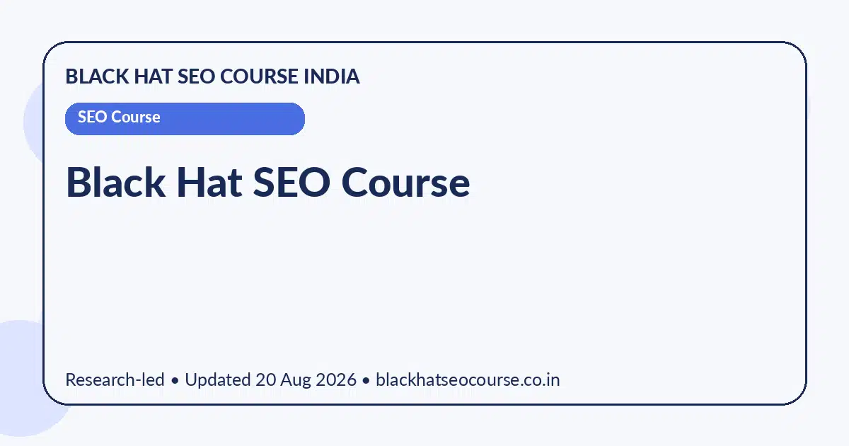 black hat seo course — SEO Course visual guide