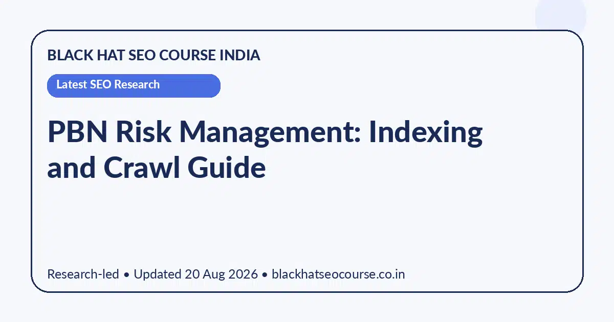 PBN Risk Management: Indexing and Crawl Guide PBN Risk Management: Indexing and Crawl Guide — Latest SEO Research visual guide