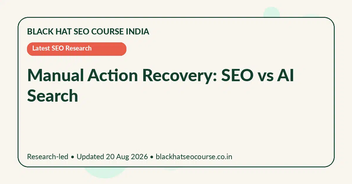 Manual Action Recovery: SEO vs AI Search — Latest SEO Research visual guide