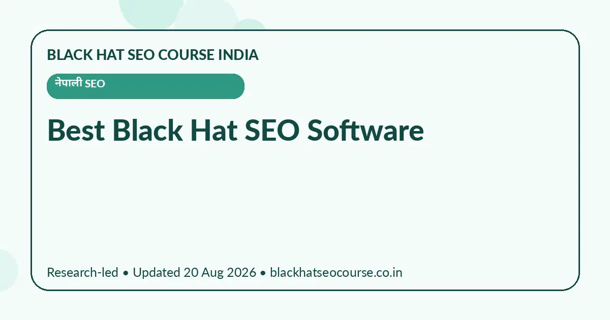 Best Black Hat SEO Software — नेपाली SEO visual guide