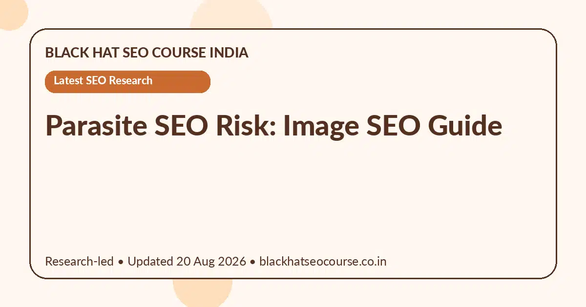 Parasite SEO Risk: Image SEO Guide — Latest SEO Research visual guide