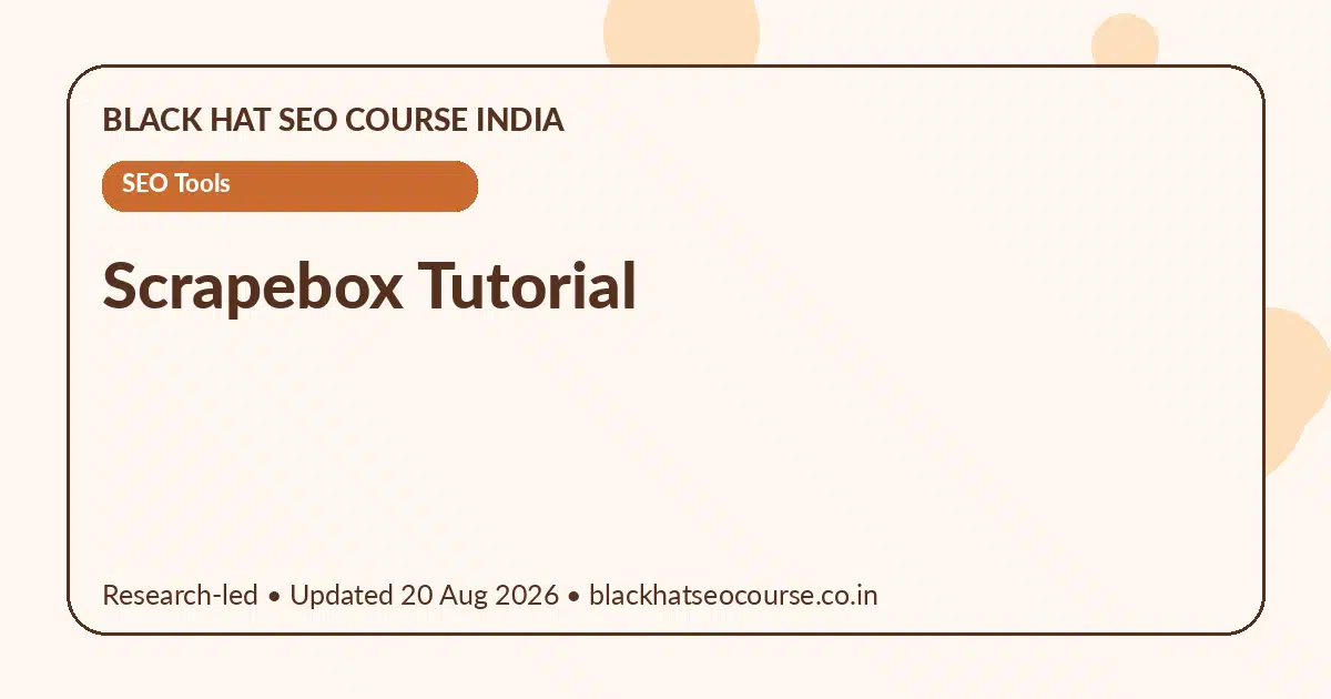 scrapebox tutorial — SEO Tools visual guide