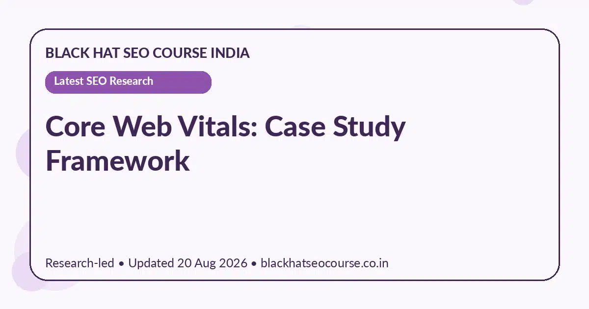 Core Web Vitals: Case Study Framework Core Web Vitals: Case Study Framework — Latest SEO Research visual guide
