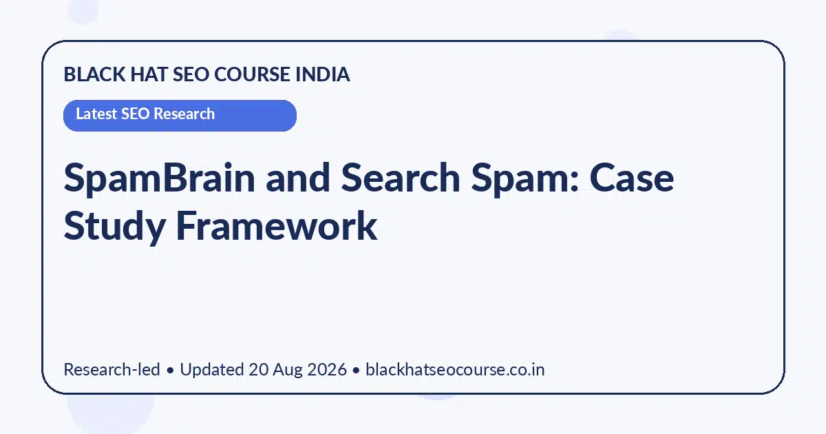 SpamBrain and Search Spam: Case Study Framework — Latest SEO Research visual guide