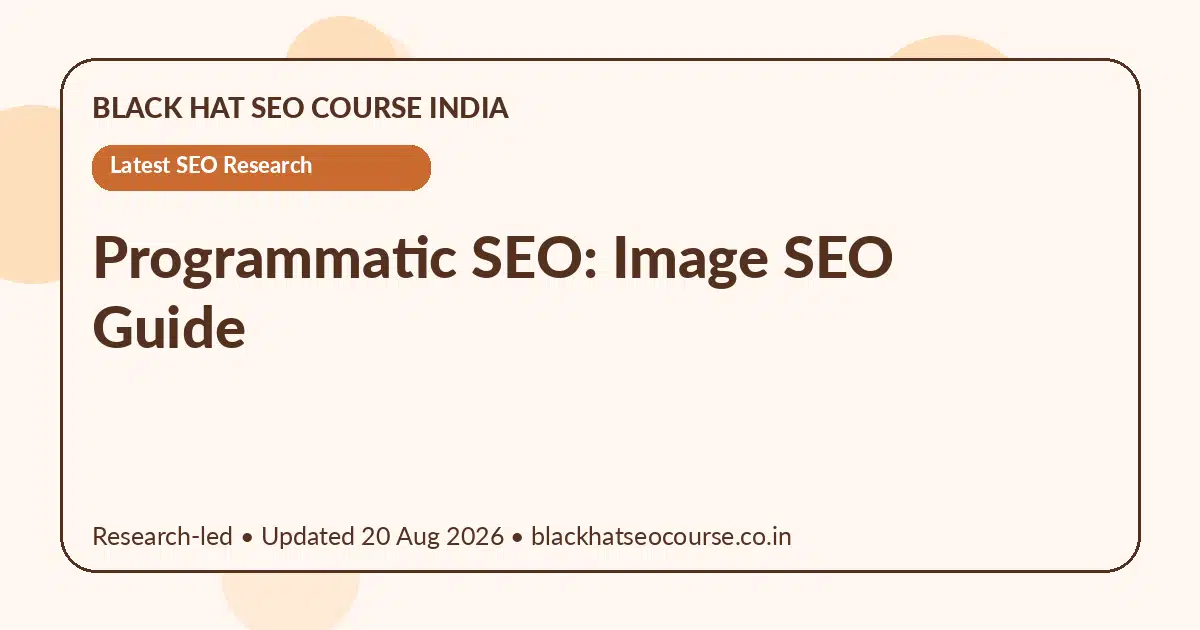 Programmatic SEO: Image SEO Guide — Latest SEO Research visual guide