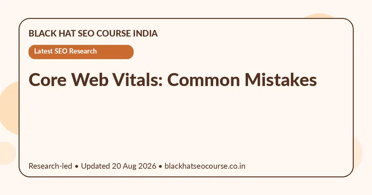 Core Web Vitals: Common Mistakes Core Web Vitals: Common Mistakes — Latest SEO Research visual guide