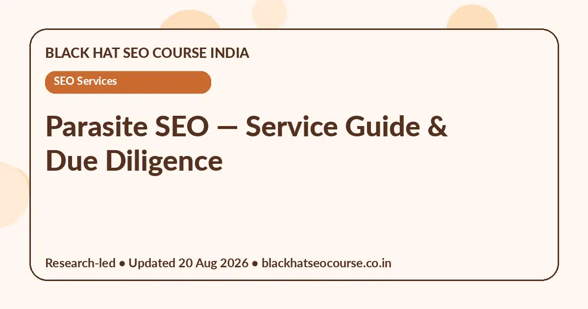 Parasite SEO — SEO Services visual guide