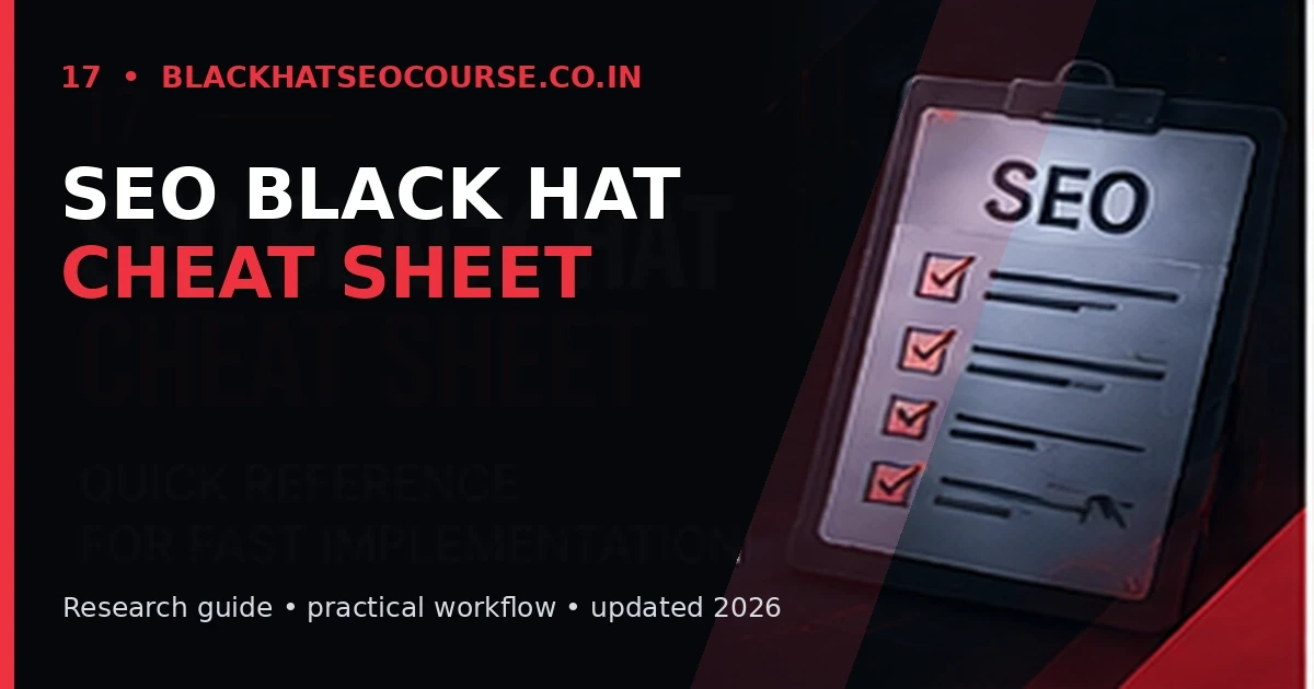 SEO Black Hat Cheat Sheet SEO Black Hat Cheat Sheet — Latest SEO Research visual guide